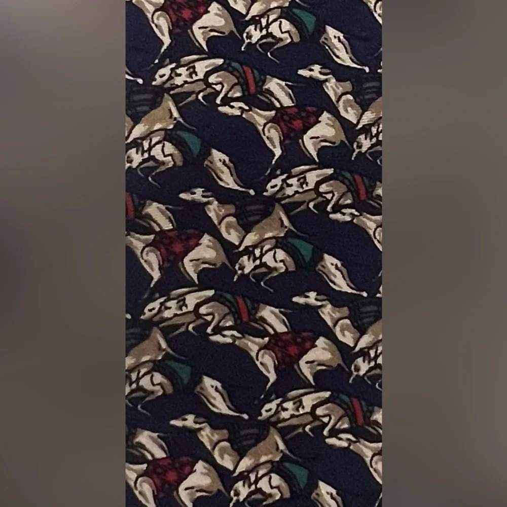 Mane Greyhound Dog Race Pattern 100% Silk from Italy Necktie Handmade in USA